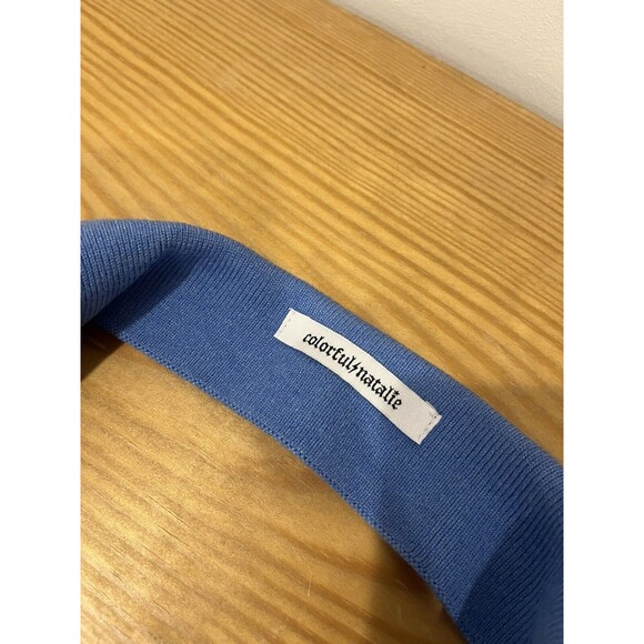 Colorful Natalie Blue Croptop With Collar EUC Women’s Juniors Small - Picture 4 of 4